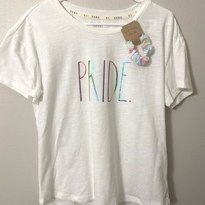 Rainbow Pride Tee with Scrunchie - Size Medium